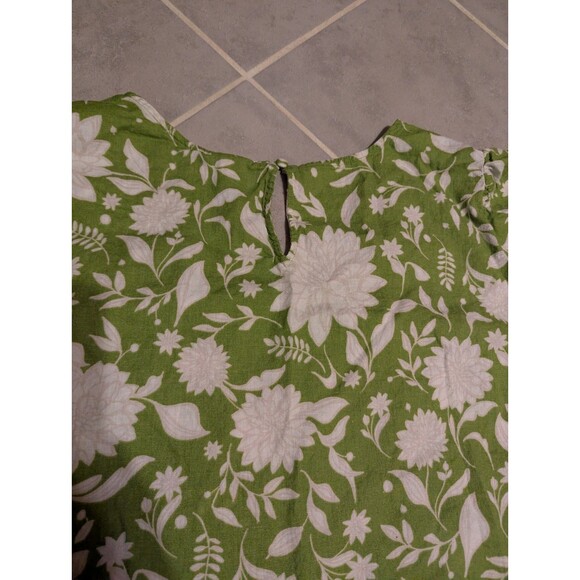 Ava & Viv Women's green floral print Plus Size Short Sleeve Blouse 3X - Picture 10 of 13